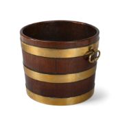 A GEORGE III MAHOGANY AND BRASS BOUND BUCKET, CIRCA 1780