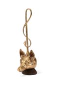 A GILT BRASS FOX HEAD DOOR PORTER OR DOOR STOP, EARLY 20TH CENTURY