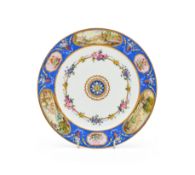 A SÈVRES PORCELAIN PLATE, CIRCA 1791