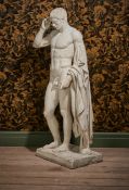 AN IMPRESSIVE LIFE SIZE PLASTER MODEL OF GERMANICUS, OR MARCUS CLAUDIUS MARCELLUS AS HERMES LOGIOUS
