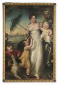 CIRCLE OF JOHN RUSSELL (BRITISH 1745-1806), PORTRAIT OF A LADY AND HER THREE CHILDREN