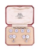 A 1930S MOTHER-OF-PEARL AND SAPPHIRE DRESS SET