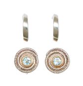 CASSANDRA GOAD, A PAIR OF BLUE TOPAZ EARRINGS, AND TIFFANY & CO., A PAIR OF HOOP EARRINGS