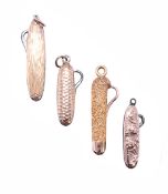 FOUR EARLY 20TH CENTURY BUTTON HOOKS