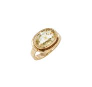 A YELLOW SAPPHIRE SINGLE STONE RING