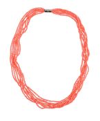 Y A CORAL BEAD TORSADE NECKLACE