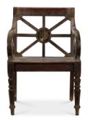 A REGENCY OAK HALL ARMCHAIR , CIRCA 1810, IN THE MANNER OF GEORGE BULLOCK
