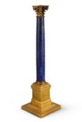 AN ORMOLU MOUNTED LAPIS LAZULI CORINTHIAN COLUMN, EARLY 19TH CENTURY