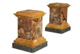 A PAIR OF GRAND TOUR SPECIMEN MARBLE STANDS, CIRCA 1800