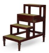 A SET OF GEORGE III METAMORPHIC LIBRARY STEPS, LATE 18TH/19TH CENTURY