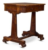 A GEORGE VI BURR ELM WRITING TABLE, CIRCA 1825
