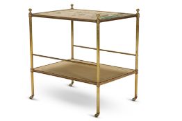 A BRASS TWO TIER ETAGERE, 20TH CENTURY