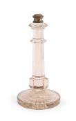 A VICTORIAN CUT GLASS LAMP BASE, MID/LATE 19TH CENTURY