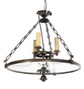 A REGENCY BRONZE DISH LIGHT, EARLY 19TH CENTURY