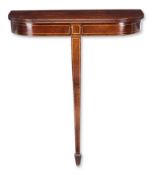 A GEORGE III MAHOGANY AND BOXWOOD LINED CONSOLE, LATE 18TH CENTURY