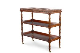 A WILLIAM IV MAHOGANY THREE TIER BUFFET, CIRCA 1830
