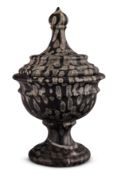 A FOSSIL MARBLE LIDDED URN, 18TH CENTURY