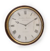 A REGENCY MAHOGANY FUSEE WALL DIAL TIMEPIECE, JONATHAN ROWLAND, LONDON, EARLY 19TH CENTURY
