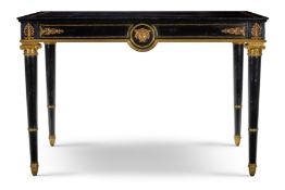 AN ORMOLU-MOUNTED EBONISED NEOCLASSICAL BUREAU PLAT, FRENCH, SECOND QUARTER 20TH CENTURY