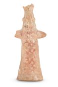 A BOEOTIAN TERRACOTTA STANDING FEMALE FIGURE, GREECE, MIDDLE OF THE 6TH CENTURY BCE