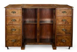 AN UNUSUAL IRISH VICTORIAN WALNUT CAMPAIGN DESK, BY ROSS & CO, DUBLIN, CIRCA 1860