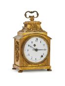 A SWISS ORMOLU GRANDE-SONNERIE STRIKING PENDULE D'OFFICIER WITH PUSH-BUTTON REPEAT AND ALARM