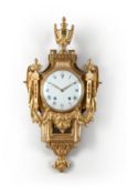 A FRENCH LOUIS XVI GILT BRASS CARTEL CLOCK