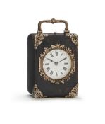 Y AN EDWARDIAN SILVER MOUNTED TORTOISESHELL CARRIAGE CLOCK WITH PUSH-BUTTON REPEAT