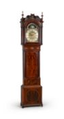 A RARE GEORGE III MAHOGANY EIGHT-DAY, TIDAL LONGCASE CLOCK WITH ORBITING SPHERICAL MOONPHASE