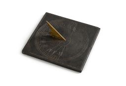 A VICTORIAN SLATE GARDEN SUNDIAL SET FOR THE LATITUDE OF CEYLON