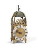 A CHARLES II BRASS LANTERN CLOCK