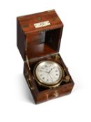 Y A FINE VICTORIAN ROSEWOOD CASED TWO-DAY MARINE CHRONOMETER RATED IN THE 1860 CHRONOMETER TRIALS