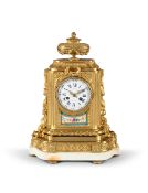 A FRENCH NAPOLEON III LOUIS XVI STYLE ORMOLU MANTEL CLOCK