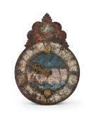 A SWISS OR GERMAN IRON-FRAMED WEIGHT-DRIVEN CHAMBER CLOCK