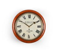 A VICTORIAN OAK FUSEE DIAL WALL TIMEPIECE
