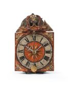 AN INTERSTING ITALIAN ‘FRIULI’ IRON WEIGHT-DRIVEN RACK-STRIKING CHAMBER CLOCK