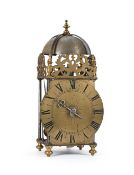 A RARE FRENCH LOUIS XV IRON-FRAMED RACK-STRIKING LANTERN CLOCK WITH TRIP-HOUR REPEAT