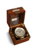 AN AMERICAN WWII PERIOD MAHOGANY CASED TWO-DAY MARINE CHRONOMETER