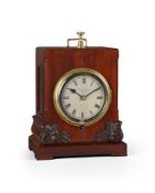 AN EDWARDIAN MAHOGANY NIGHTWATCHMAN’S TELL-TALE BRACKET CLOCK OR NOCTUARY
