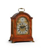A GEORGE III BRASS MOUNTED MAHOGANY MINIATURE TABLE/BRACKET CLOCK