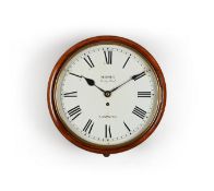 A GEORGE IV MAHOGANY FUSEE DIAL WALL TIMEPIECE