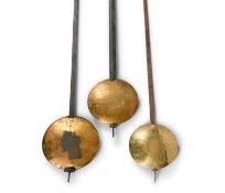 THREE LONGCASE CLOCK SECONDS PENDULUMS