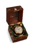 A RARE WILLIAM IV MAHOGANY ONE-DAY MARINE CHRONOMETER WITH ARNOLD'S PATENT BALANCE