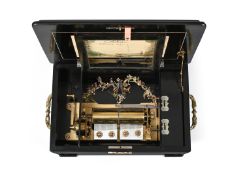 Y A FINE AND PROBABLY UNIQUE SWISS INLAID ROSEWOOD 'PIECE-A-OISEAU' HUMMINGBIRD AUTOMATON MUSIC BOX