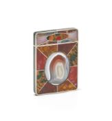 A SPECIMEN AGATE CARD CASE, LATE 19TH CENTURY