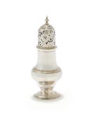 A GEORGE II SILVER CASTER, JABEZ DANIELL, LONDON 1756