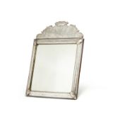 A CHARLES II SILVER MOUNTED MIRROR, UNMARKED, CIRCA 1680