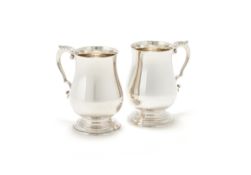 A PAIR OF SILVER BALUSTER TANKARDS, WAKELY & WHEELER, LONDON 1964