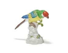 A MEISSEN MODEL OF A PARROT, 20TH CENTURY