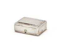 A GEORGE III SILVER RECTANGULAR MUSICAL BOX, JOHN SHAW, BIRMINGHAM 1818